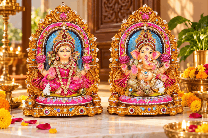 Manufacturer, Exporter, Importer, Supplier, Wholesaler, Retailer, Trader of Puja Laxmi Ganesha in New Delhi, Delhi, India.